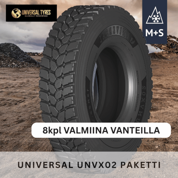 ON/OFF-ROAD kivipinta rengasvanne-paketti, 8x315/80R22.5